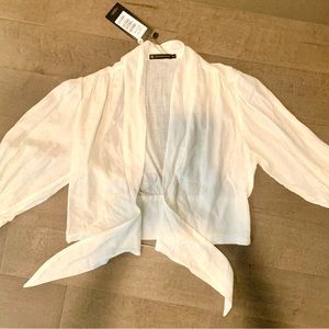 Linen jacket blouse off white